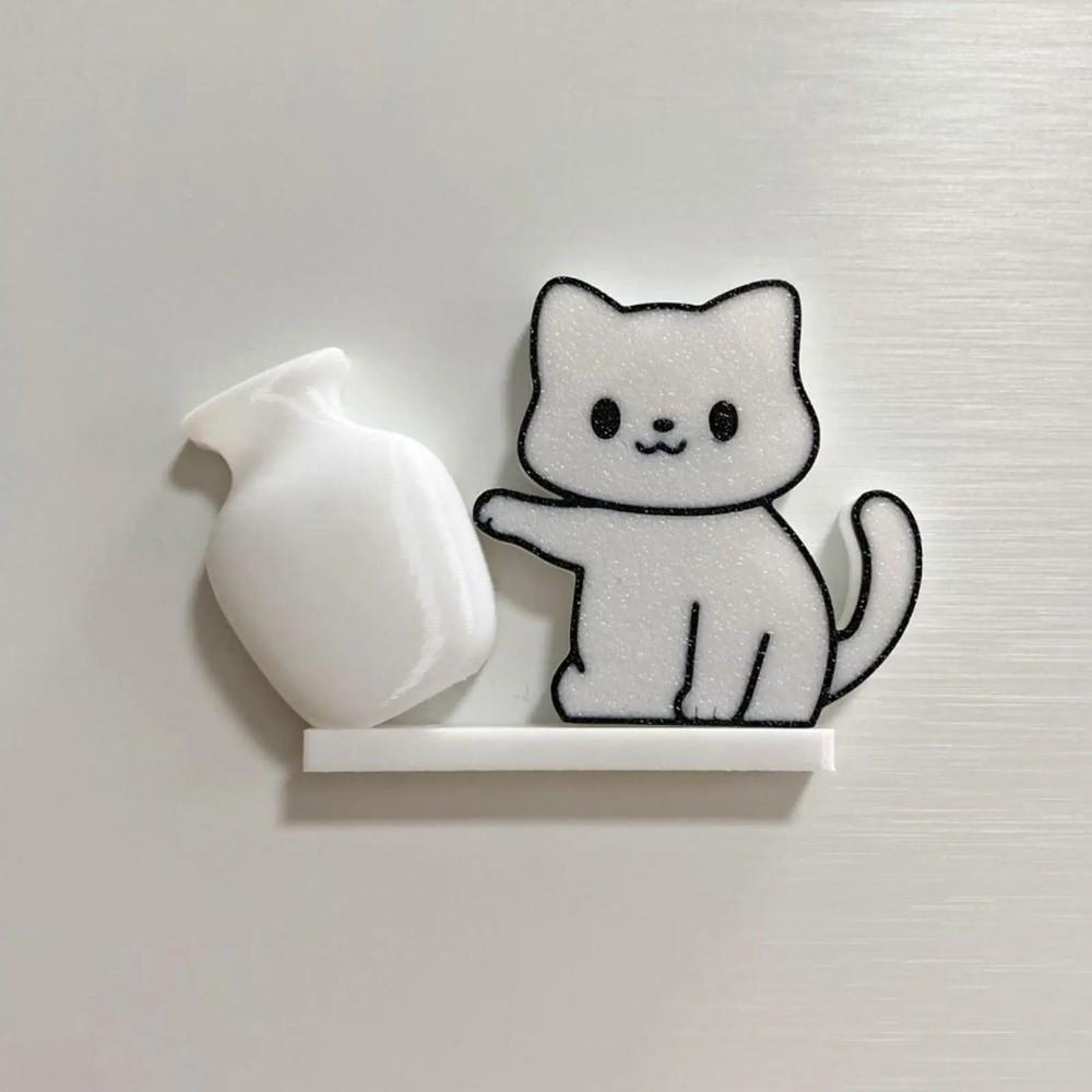 Magnetic Cat Hair Storage Memorial Box Acrylic Cat Refrigerator Sticker  for Home Decoration