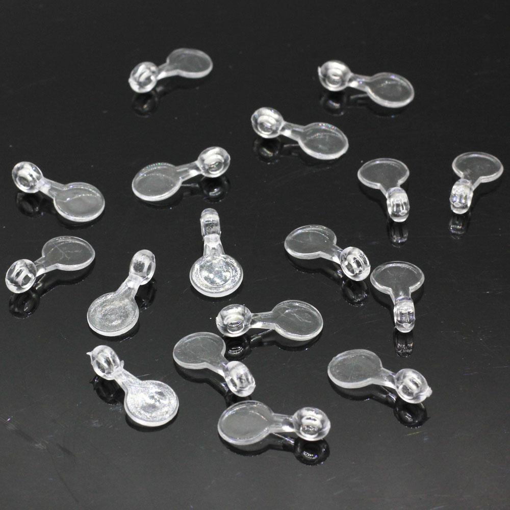 1000Pc Clear Acrylic Bails Round Transparent Button Bails Clear Acrylic Plastic Bails for Craft and Jewelry Making Finding