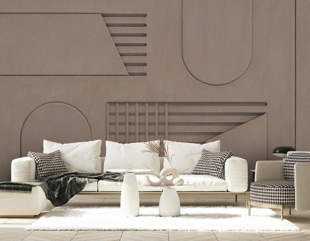 Обои Коричневый Рельеф 3D