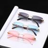 Gradient UV400 Punk Sunglasses Driving Sun Glasses Rimless Rectangle Sunglasses Fashion Shades