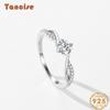 Tancise Classic 925 Sterling Silver Zircon Ring Ladies Jewelry Wedding Promise Party Gift
