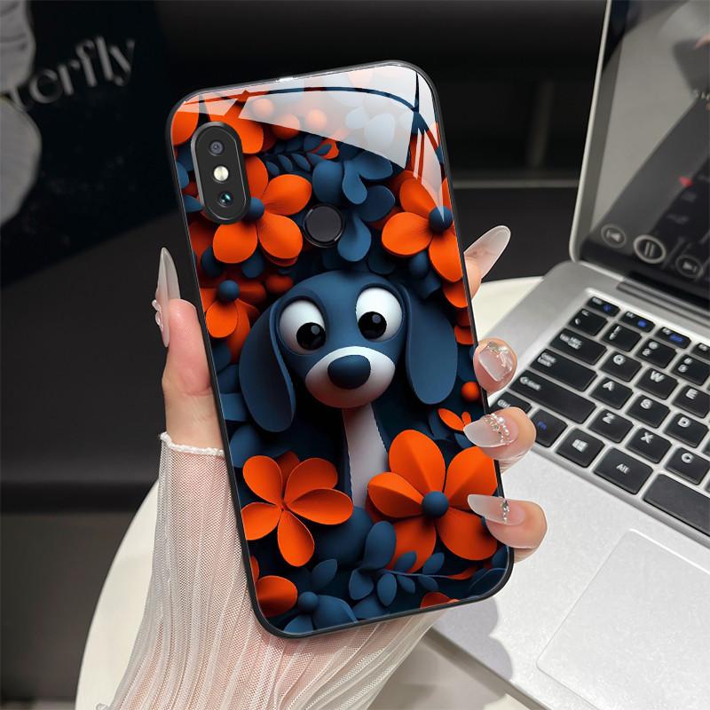 For Redmi Note 5/Note 6 Phone Case Trendy Design Tempered Glass Bumper For Xiaomi Redmi Note 5 6 Pro Full Protection Back Covers
