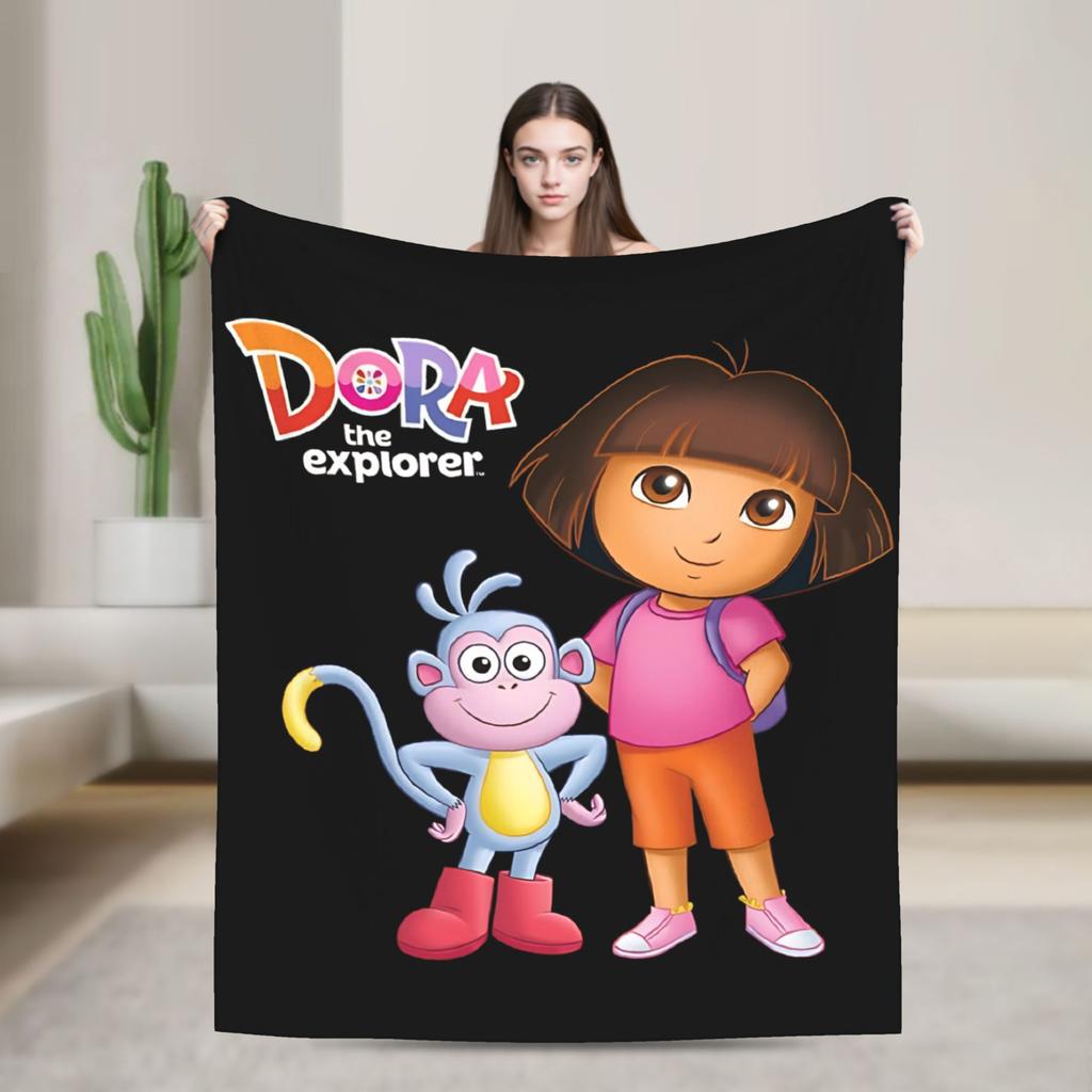 Super Warm Blanket Decorative Dora The Explorer Bedding Throws Flannel Bedspread For Couch Chair Sofa Bed Sofa Bed Cover