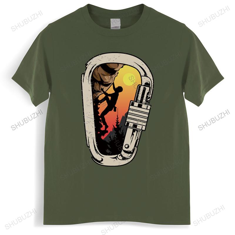summer tshirt men brand teeshirt T Shirt Men rock climbing bouldering climbing carabiner Comic Mens Tshirt Euro size TOPS
