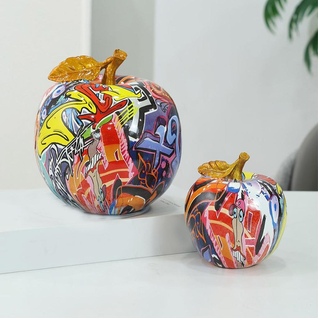 Colorful Printed Apples, Creative Ornaments, Personalized Home Art Decorations For Fruit Living Room Bookshelves.