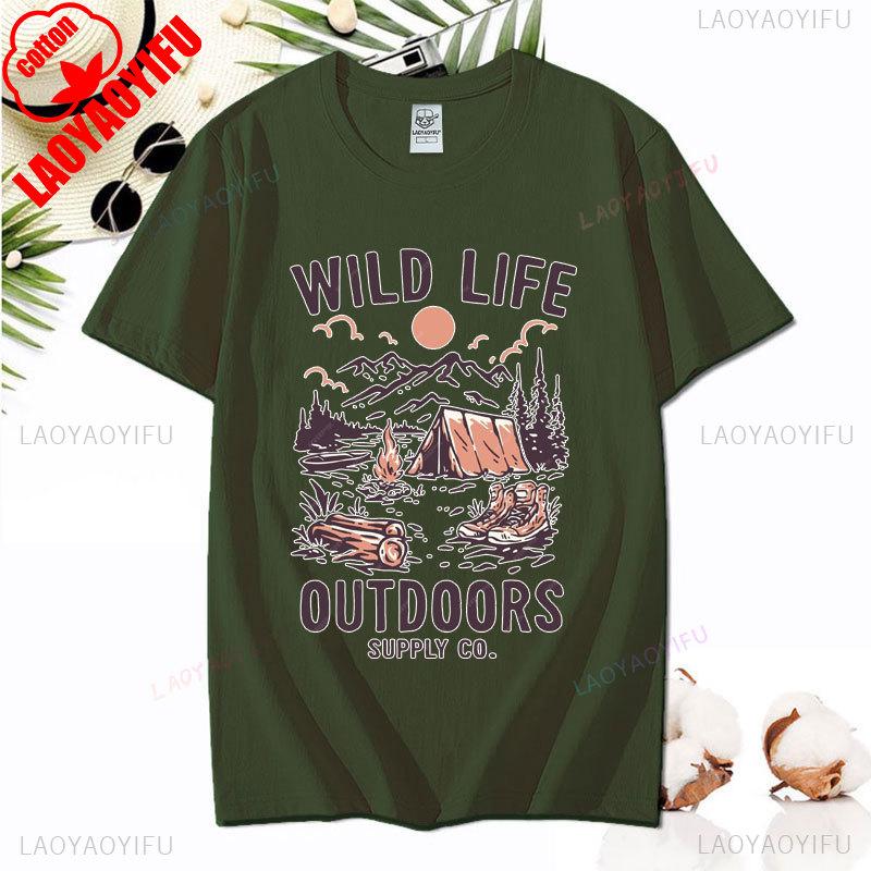 Love Camping I Hate People Vintage Funny TShirt Unisex Tees Camping Hiking Short Sleeve Tops Camper Gift Cotton ONeck TShirt