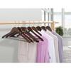 Amber Home Wooden Hangers with Pants Bars, Rotating Hooks, Non-Slip Indents, Space-Saving Design for Clothes, Suits, Jackets, Shirts, Trousers, Pants,