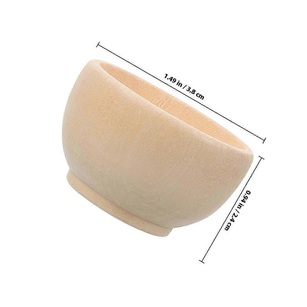 10Pcs Khaki Small Unfinished Wooden Bowls for DIY Crafts Decoration Durable Synthetic Material