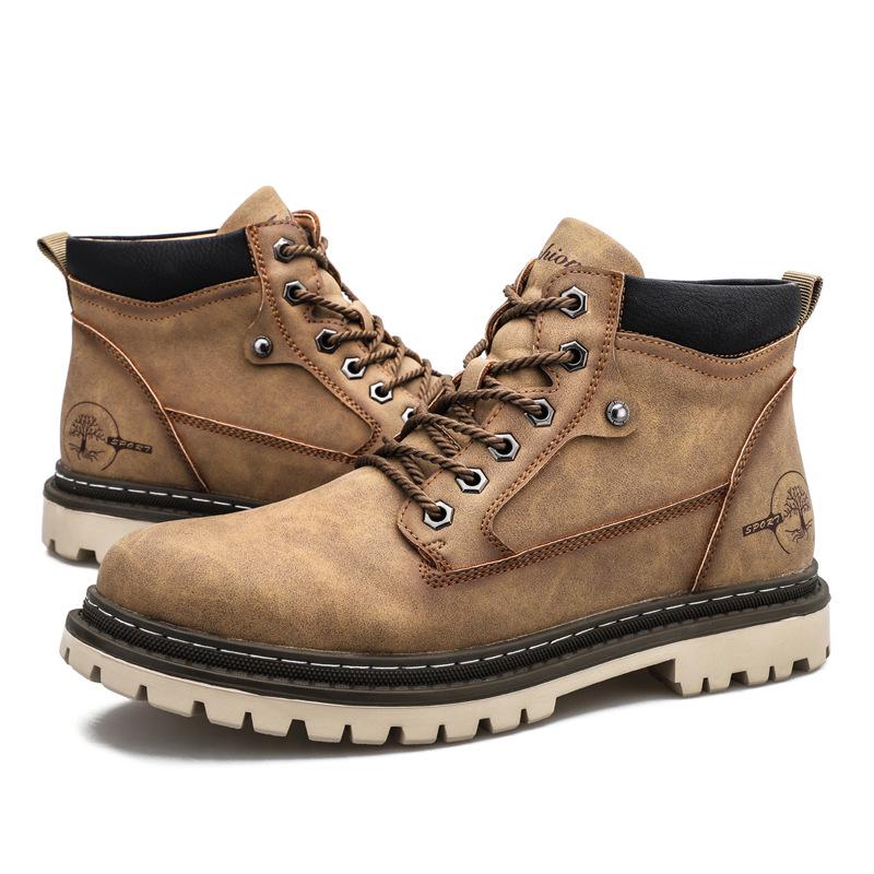 Men's Trendy Mid-Cut Autumn Work Boots - British Style Martin Boots