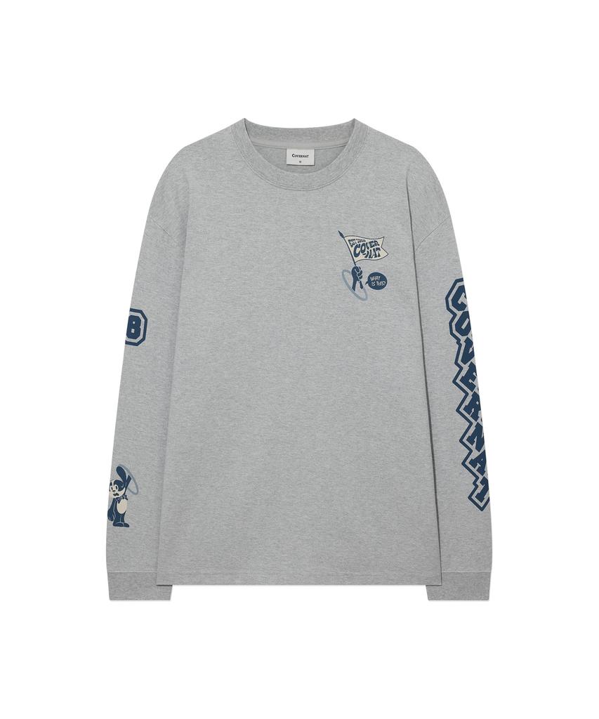COVERNAT Multi-Graphic Long Sleeve Melange Gray
