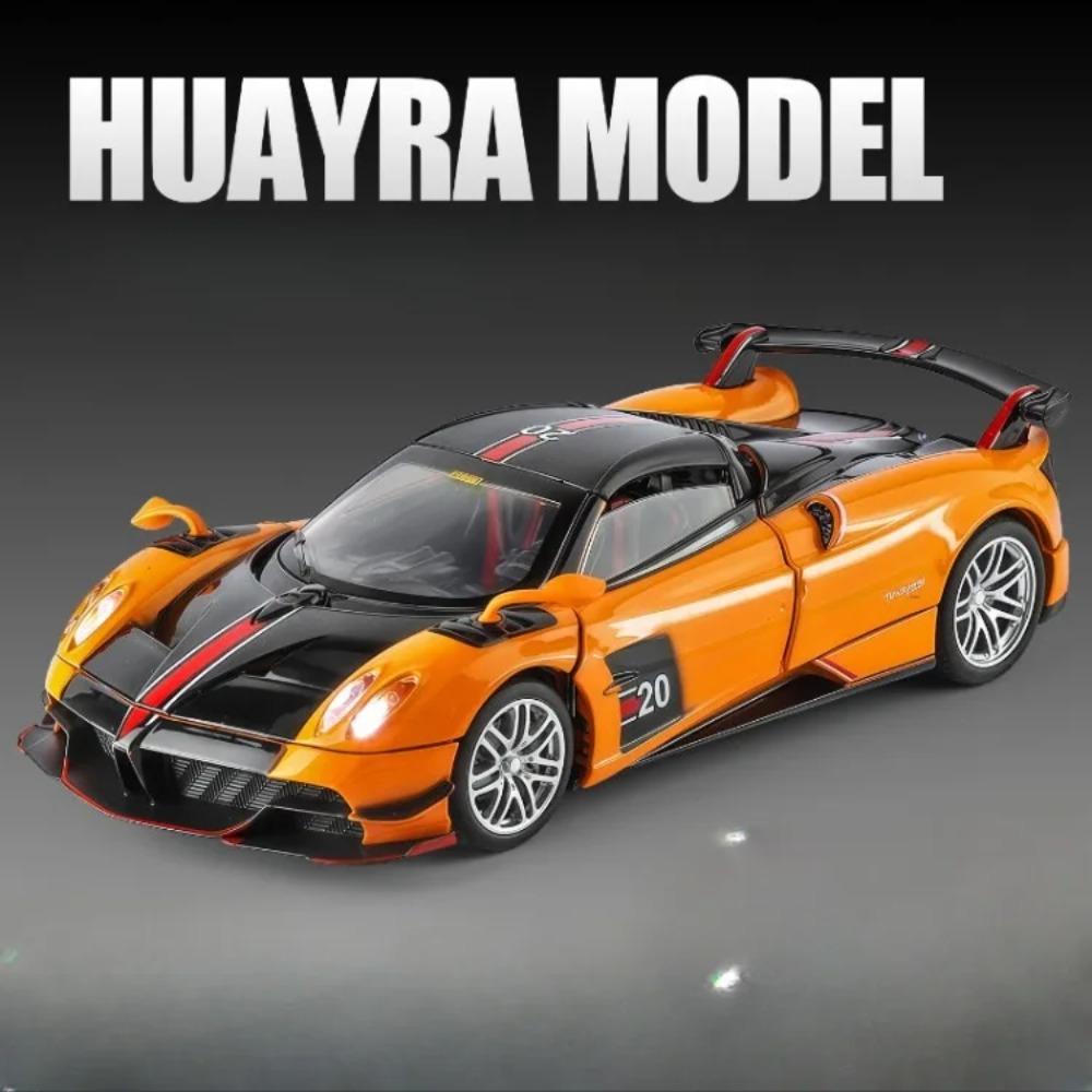 Симуляция 1/32 Pagani Huayra BC Сплав Модель автомобиля со светом и звуком Коллекция Миниатюрный Voiture Игрушечный транспорт Подарок Дети Мальчик
