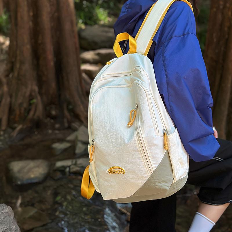 Школьный рюкзак с цветными блоками, женский рюкзак, большой емкости, студенческий дорожный рюкзак