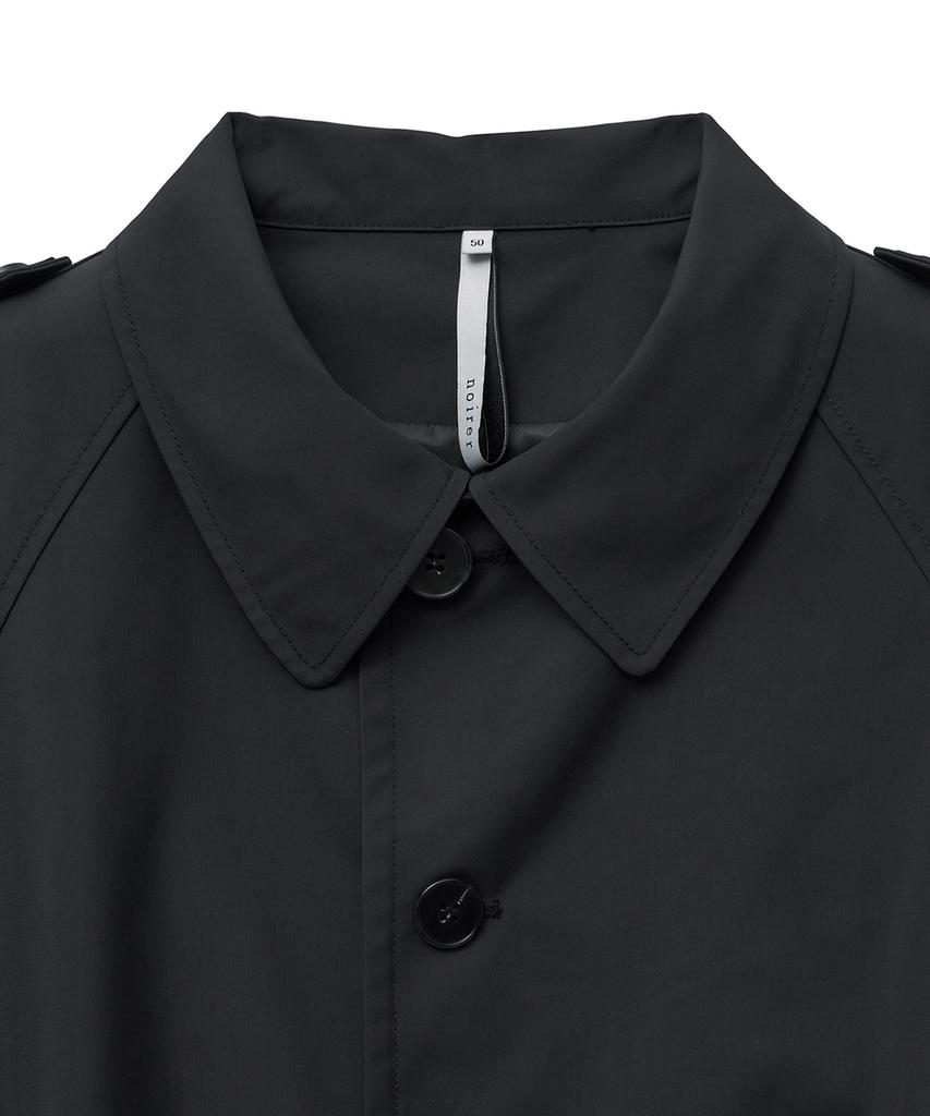 Noirer Synthetic Layered Trench Coat (Black)