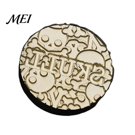 Gothic Craft Accessories Wax Seal Stamp Head, Retro Skull And Bat Pattern Head Sealing Stamp, Punk Style Brass for Letter Decoration