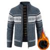 Winter Men's Fleece Cardigan Christmas Knit Sweater Coat Business Casual Jacket Male Woolen Cashmere Clothing