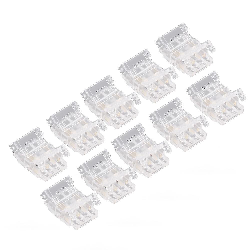 10pcs Transparent COB Light Strip Connectors 2Pin LED Strip to Wire Connectors Home Use