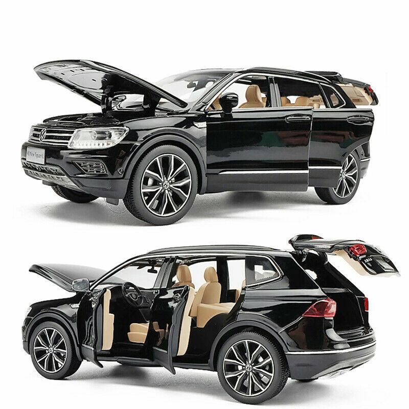 Масштаб 1/32 Tiguan L, литая под давлением модель автомобиля из сплава, модель игрушечного автомобиля со звуком и светом, детская игрушка-автомобиль с откидной спинкой, выставки коллекций праздничных подарков