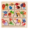 Wooden Farm Letter Digital Fruit Traffic Slide Labyrinth Puzle Maze Preschooler 4 Years Ans Male Animal English Chinese Learning