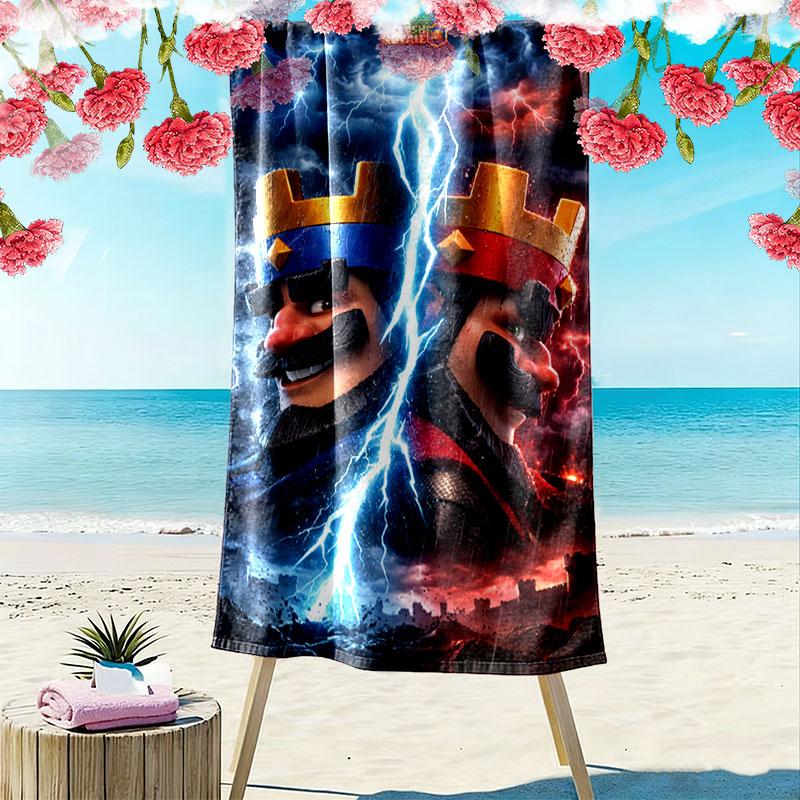 CR Print Beach Towel, Large Soft Quick Dry Towel for Beach Camping Swimming
