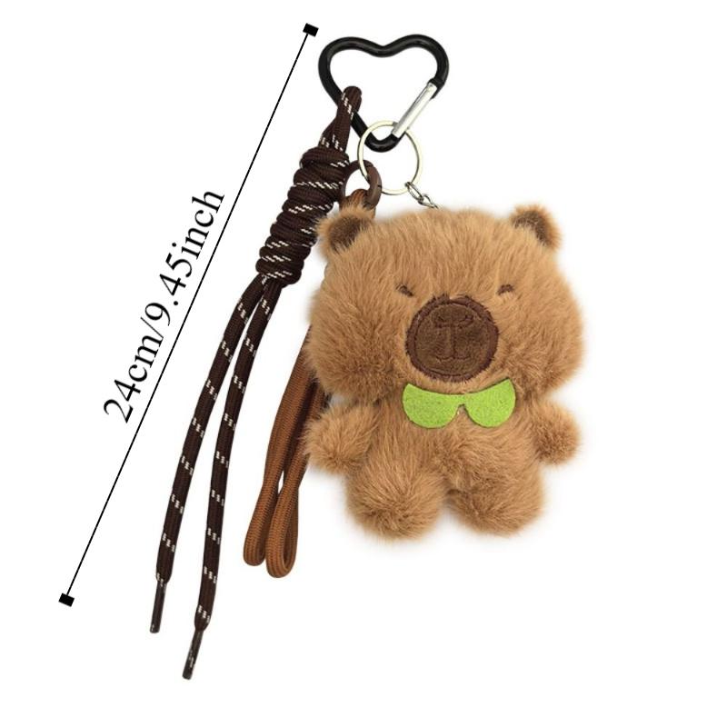 PP Cotton Plush Capybara Keychain Soft Fluffy Capybara Plush Doll Pendant Cartoon Collection Kapybara Key Chain Children Girl