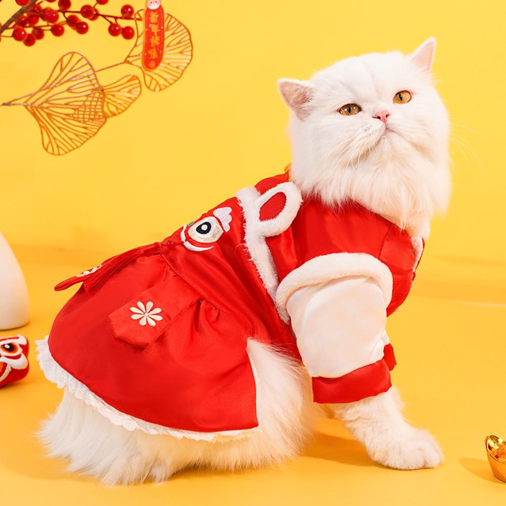 Одежда для домашних животных с ватным наполнителем, праздничная осенне-зимняя теплая одежда для собак, одежда для кошек