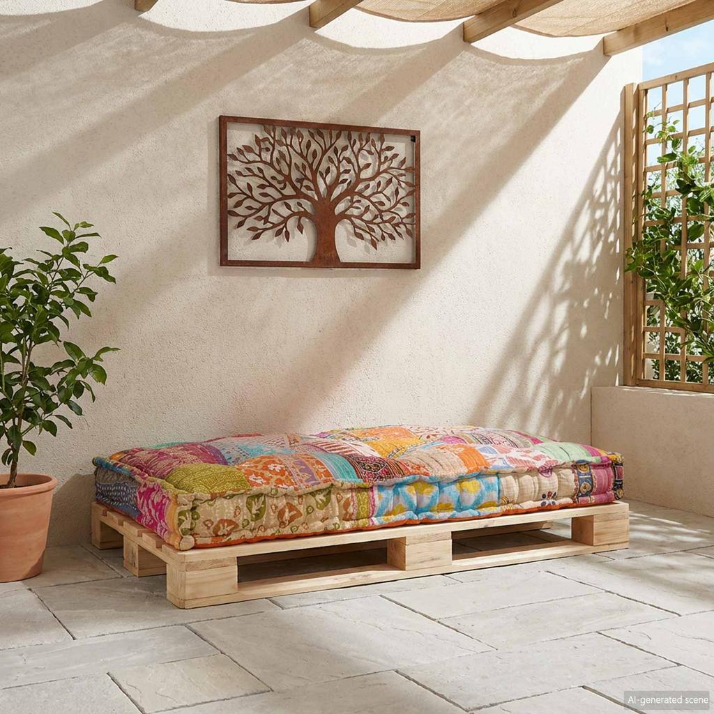 Pallet Sofa Cushion Multicolored 120 x 80 x 12 cm Fabric