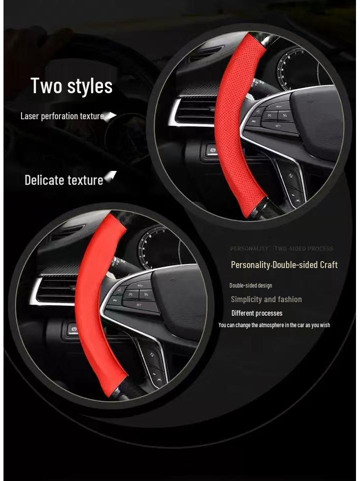 Чехол на руль Ford: Натуральная кожа для Edge, Edge-S, Focus, EcoSport, Taurus, Escape, Mondeo - Всесезонное использование