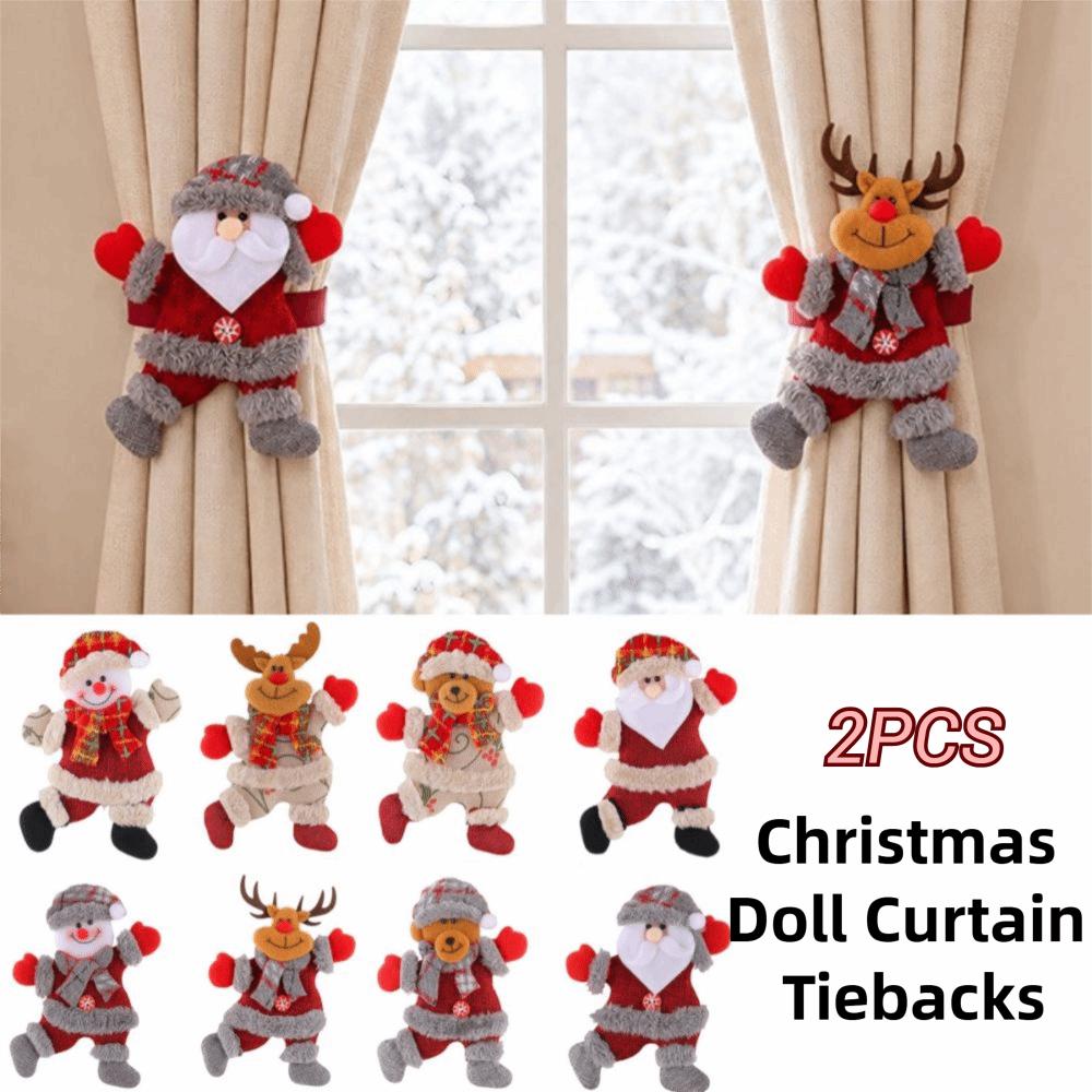 2pcs Adjustable Christmas Doll Curtain Tiebacks Creative Curtain Fixer Window Curtain