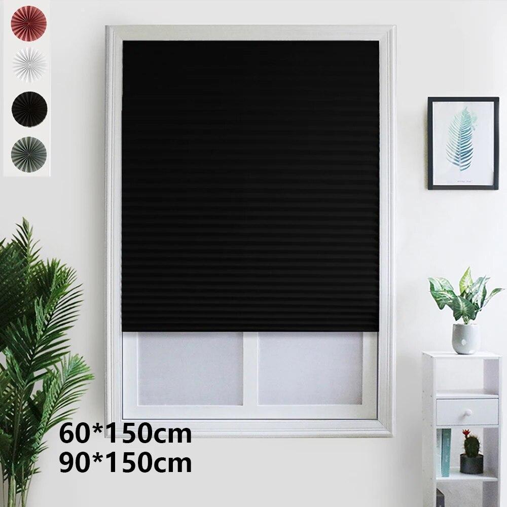 A Set of Blackout Curtains for Windows, Pleated Blinds for Privacy, Cordless Blackout Curtains for Bathrooms, Kitchens, Bedrooms, Offices