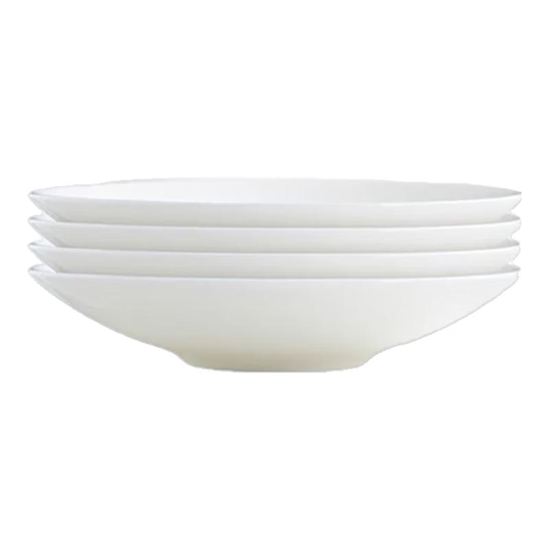Jingdezhen Pure White Round Ceramic Deep Plates