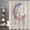 Moon Pendant Blue and Purple Shower Curtain, Bathroom Decorative Shower Curtain, Waterproof Shower Curtain with Hooks