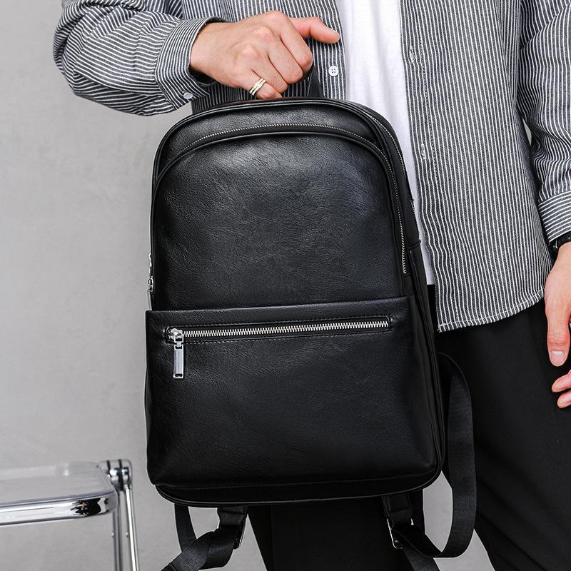 Тщательно подобранные мужские рюкзаки из полиуретана — большой вместимости для студентов и путешествий, осень/зима 2022 г.