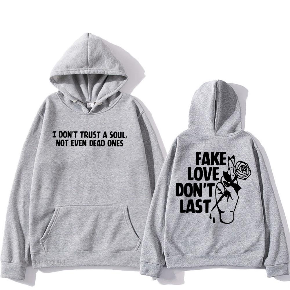 Fake Love Don't Last Hoodies Rapper Mgk Machine Gun Kelly Толстовки для мужчин/женщин Хип-хоп Графический принт Пуловеры с капюшоном