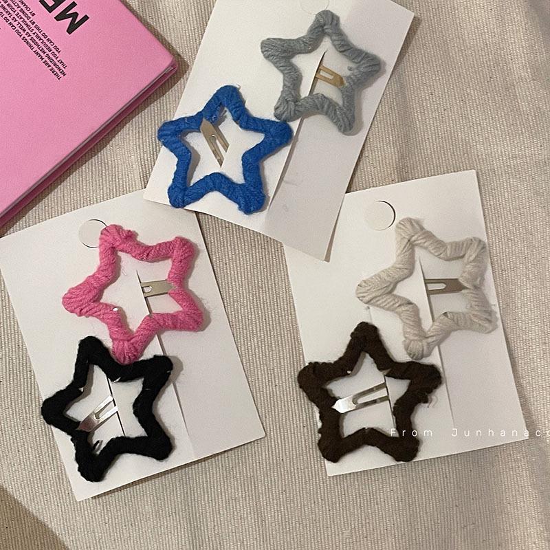 Baby Blue Star Hair Clip for Women: Five-Pointed, New Style, Side Clip, BB Clip, Headwear, Elegant Design