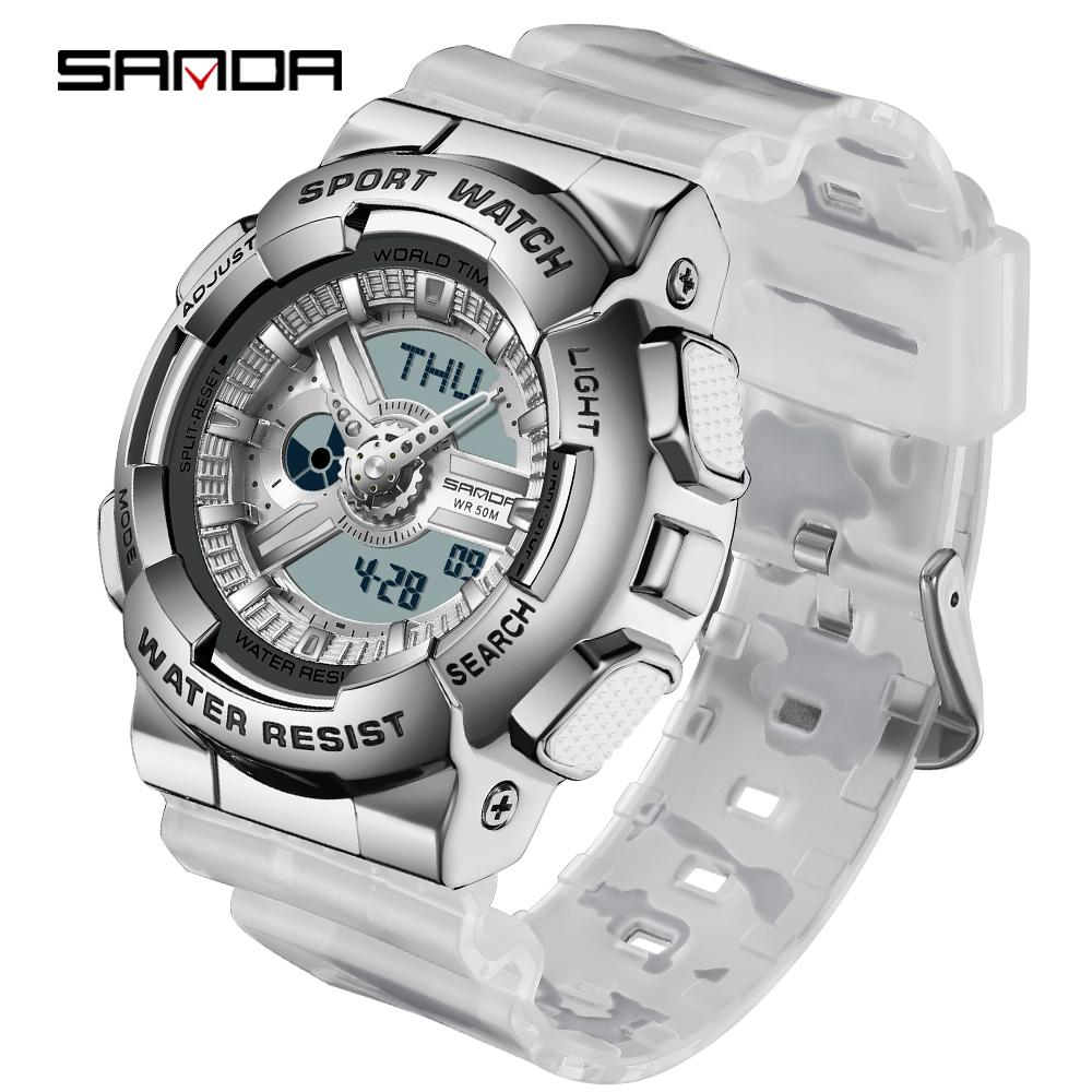 SANDA новая пара 9004/3137 Fantasy красочные мужские и женские часы модные трендовые часы с двойным дисплеем уличные часы с ночным светом