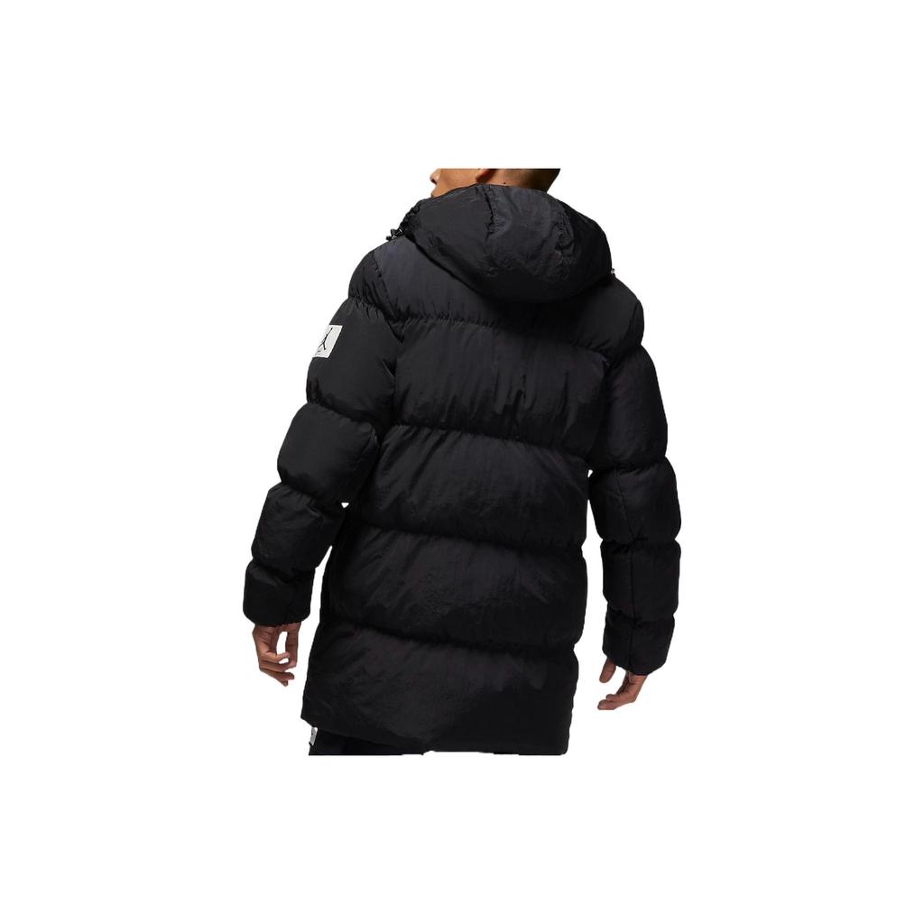 Jordan Сплошной цвет с капюшоном на молнии, водоотталкивающий пуховик, мужская верхняя одежда, черный DQ7347-010