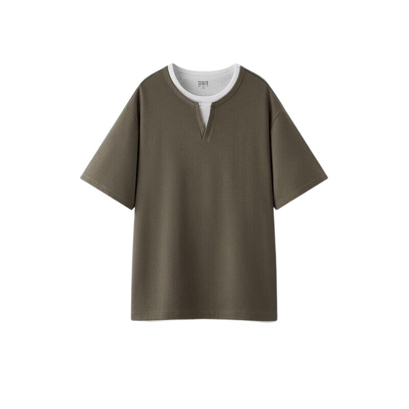 Semir Men's Color Block Waffle Knit Short Sleeve T-Shirt