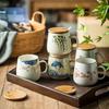 7.11 Cm 4pcs Japanese Retro Ceramics Mug Asian Chinese Coffee Cups Set for Restaurant, Diner, Farmhouse, Coffee Shop, Home