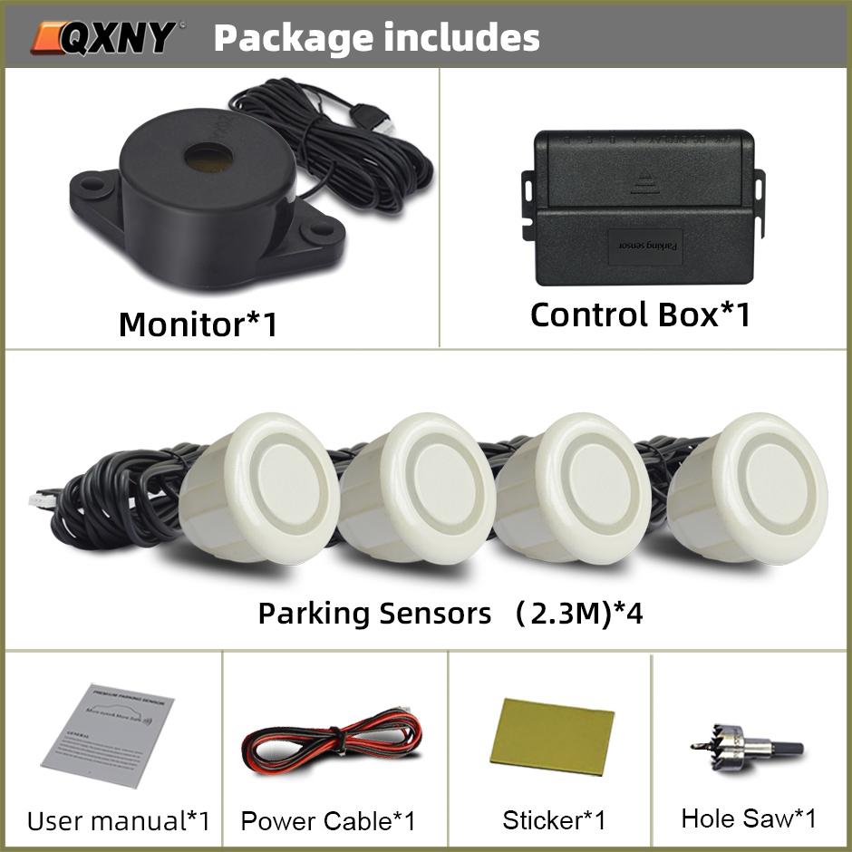 Автомобильный парктроник, радар заднего хода с 4 датчиками парковки, комплект зуммера, звуковая сигнализация, детектор, система заднего вида без дисплея, монитор