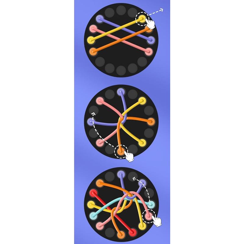 Brainy Knots Rope Untangling Table, Logic Puzzle Board Game, 23CM Diameter, Knots Rope Board Game for Adult Kids