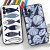 Синий Океан Для IPhone 13,17,11,12,16,14,15,Plus,Pro Max Мягкий Силиконовый Черный Чехол для Телефона