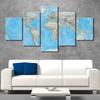 5Pcs Ocean World Map Sea Blue Decor Canvas Picture Wall Art HD Print Pictures Room Decor Modern Paintings Home Decor Poster