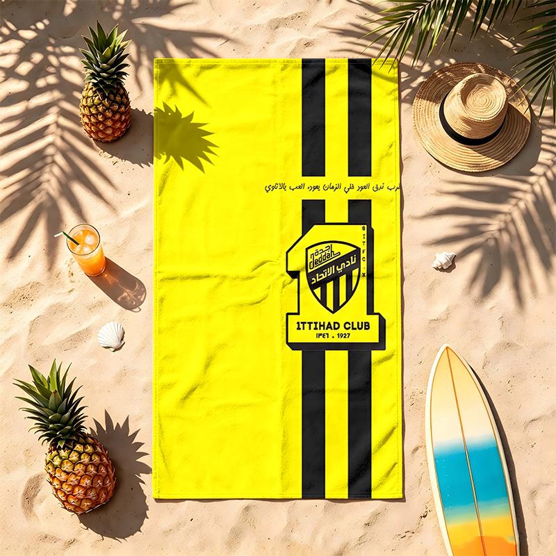 Ittihad Club (5) Theme Beach Towel Sand Resistant Soft And Comfortable Suitable For The Pool Camping Yoga And Diving A Travel Essential