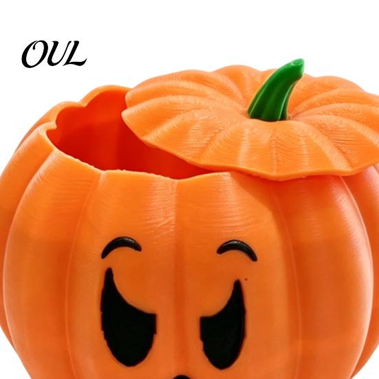 3D Printed Devil Container Pumpkin Storage Box with Lid, Funny Ghost Face Decorative Lid Halloween Decoration, Desktop Organizer for Jewelry And Small