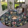 Resident Evil Round Area Rug Carpet Rug For Living Room Bedroom Sofa Playroom Decor Nonslip Floor Mat