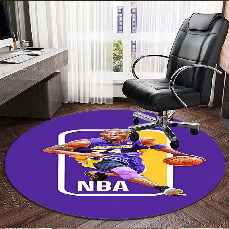 NBA Print Round Rug, Washable Floor Carpet, For Entryway Dorm Laundry Room Office Study, Home Decor Birthday Christmas Gift