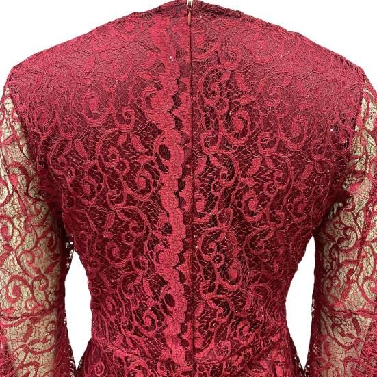 Женское вечернее платье с V-образным вырезом, прозрачной кружевной вышивкой, расклешенными рукавами, бальное платье А-силуэта, подол «рыбий хвост», облегающее коктейльное вечернее платье, выпускной, банкетное платье макси