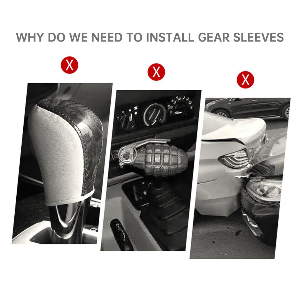 Car Shift Handle Cover Leather Universal Non-Slip Wear-resistant Shift Knob Decor Protective Interior Accessories