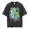 Short Sleeve Vintage Anime Adventure Washed T-Shirt Killer T-Shirt Queen'S Cotton Pattern Bizarre T-Shirt Men'S And Women'S Casual J