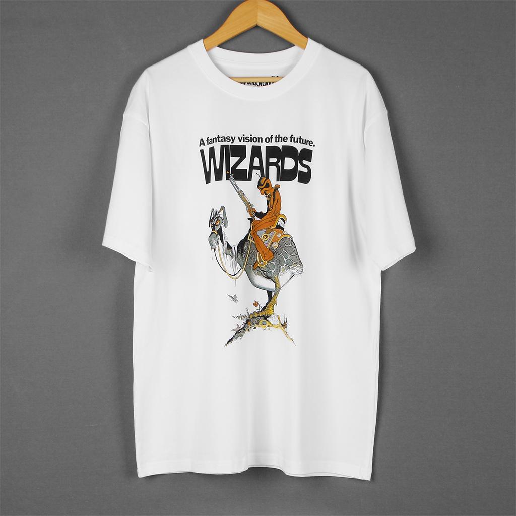 Wizards TShirt 70S Animated Science Fantasy Movie Heavy Metal Gandahar Fire and Ice Cotton Short Sleeves Clothing Shirt